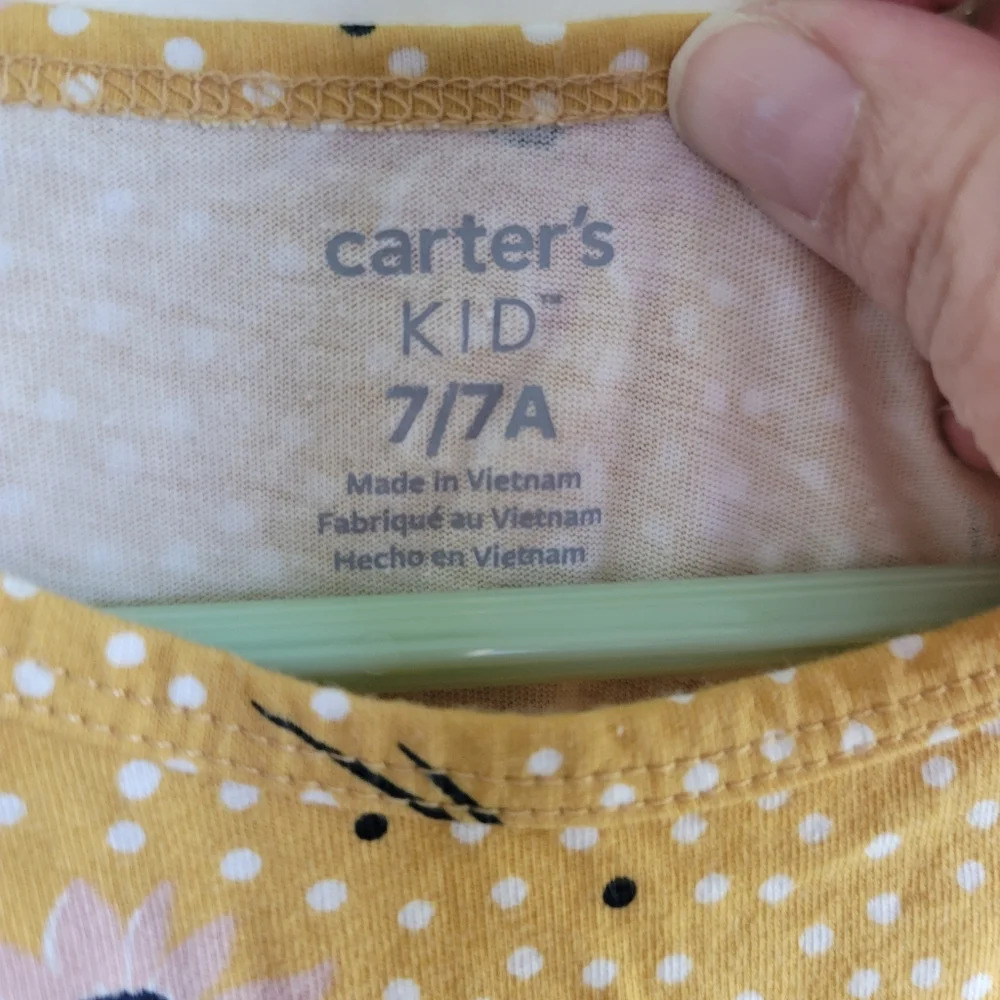 Carter's Kid, Girls Casual Dress, Mustard yellow/Polka dots/Floral, Size‎ 7 - Picture 3 of 4